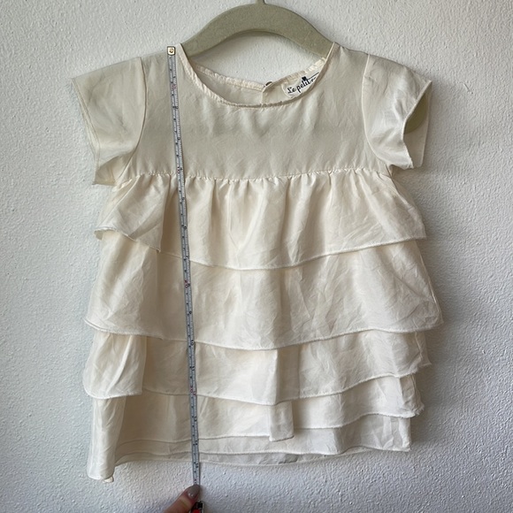 Le Petit Coco Ivory Silk Organza Baby Dress w Matching Bloomers Size 0-6 Month - Picture 8 of 9